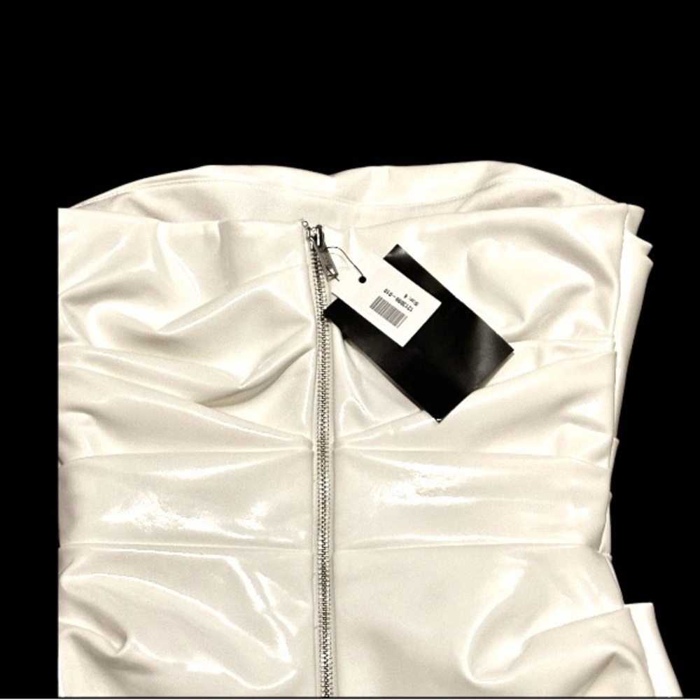 Alex Perry Decon Ruched Stretch Vinyl Strapless Dress Size 6. New with T… - Picture 5 of 10